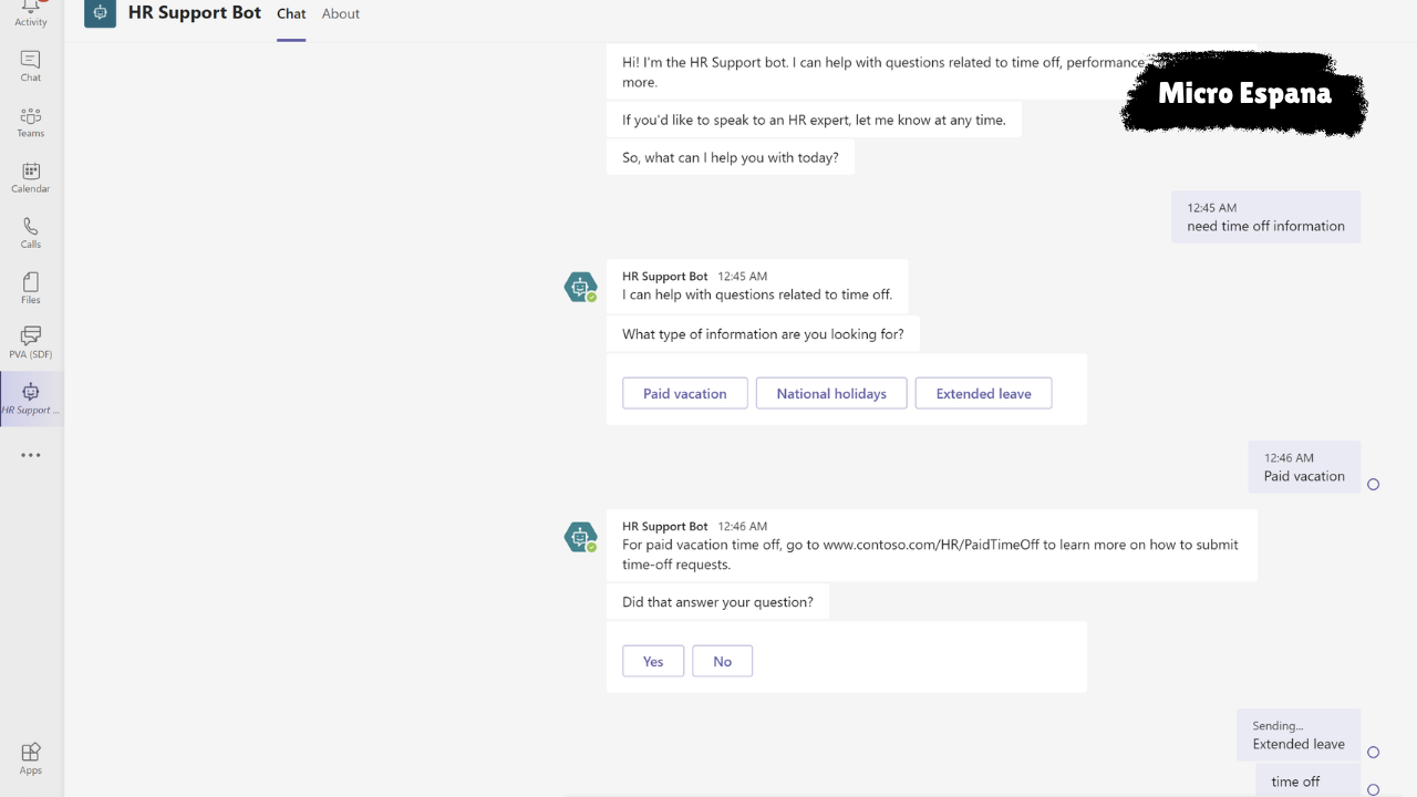Integración de chatbot de Microsoft