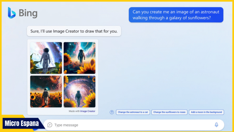 Generador de imágenes con IA de Microsoft