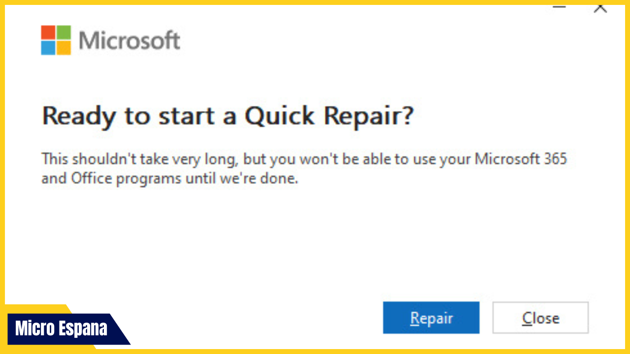 Cómo reparar la instalación de Microsoft Office