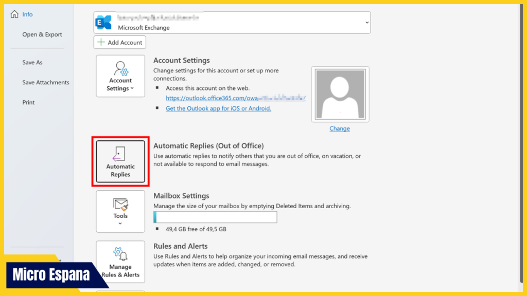 Cómo configurar respuestas automáticas en Outlook